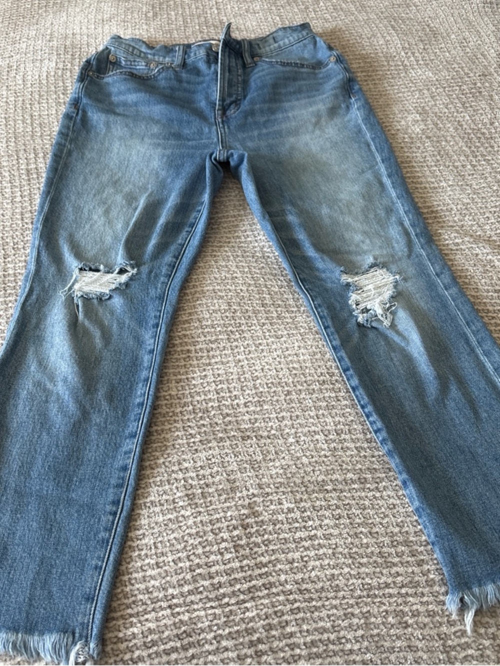 Madewell High-Rise Distressed Blue Jeans